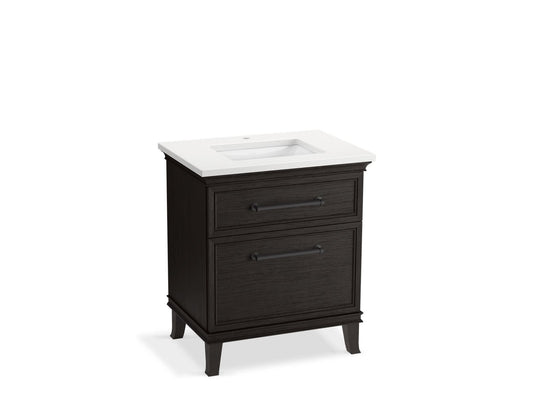 KOHLER K-CM29480-BD2-BWL 30" bathroom vanity cabinet with sink and quartz top  -  Carbon Oak