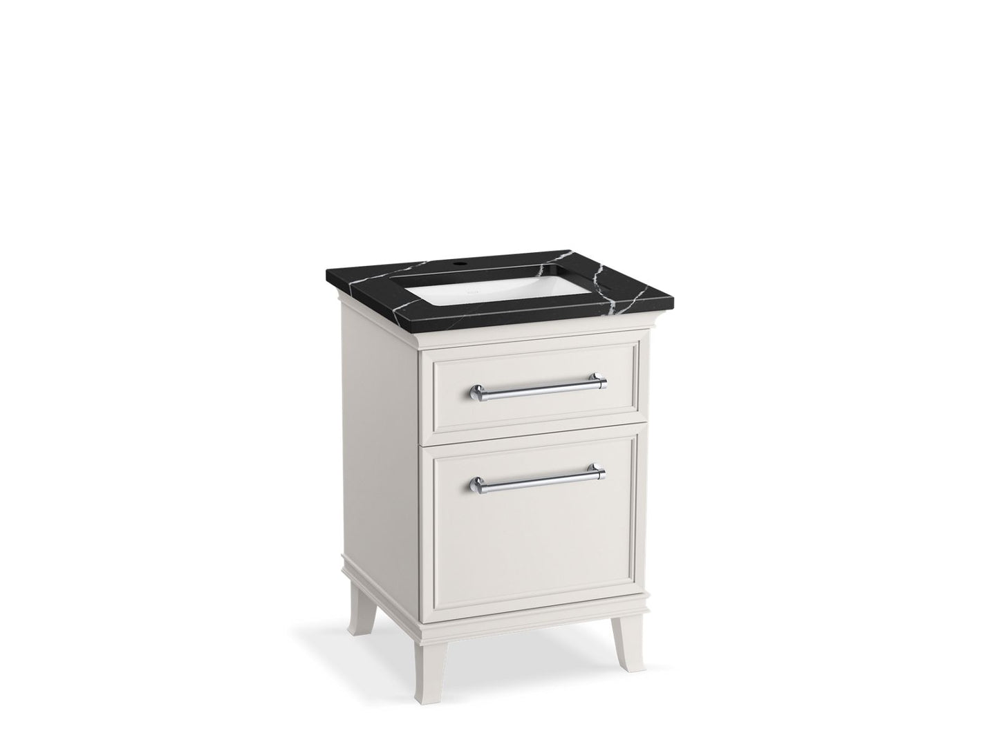 KOHLER K-CM29469-BD1-AEC 24" bathroom vanity cabinet with sink and quartz top  -  Linen White