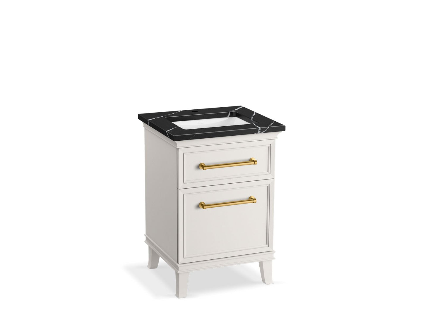 KOHLER K-CM29469-BD1-AEB 24" bathroom vanity cabinet with sink and quartz top  -  Linen White