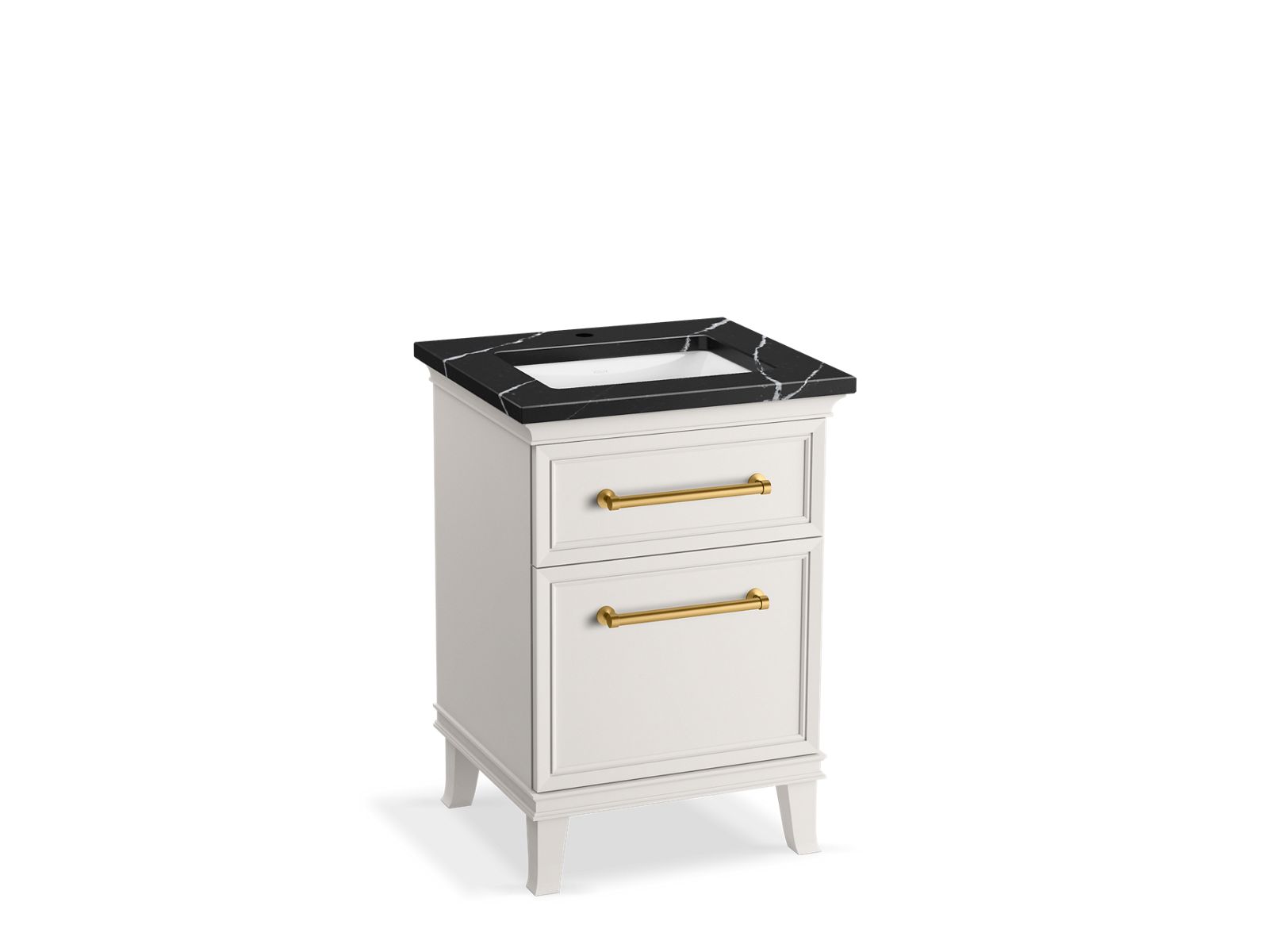 KOHLER K-CM29469-BD1-AEB 24" bathroom vanity cabinet with sink and quartz top  -  Linen White
