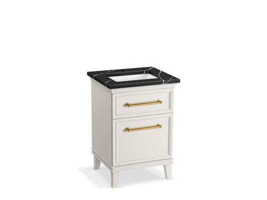KOHLER K-CM29469-BD1-AEB 24" bathroom vanity cabinet with sink and quartz top  -  Linen White