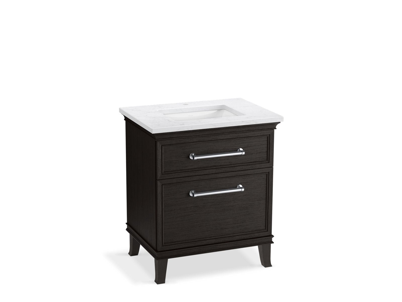 KOHLER K-CM29480-BD2-BTC 30" bathroom vanity cabinet with sink and quartz top  -  Carbon Oak