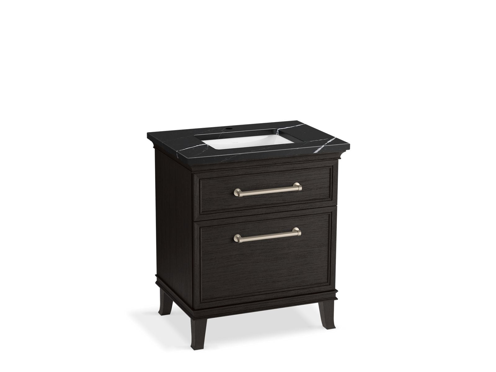 KOHLER K-CM29480-BD2-BEN 30" bathroom vanity cabinet with sink and quartz top  -  Carbon Oak