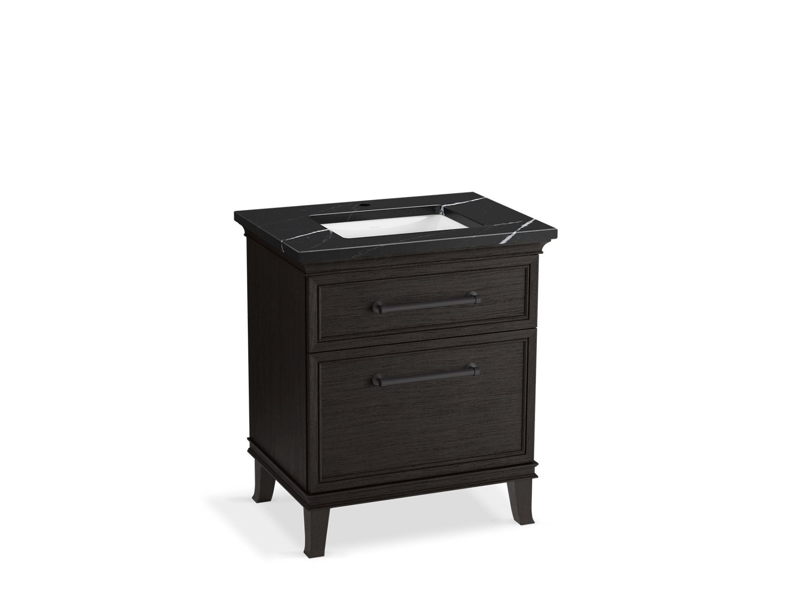 KOHLER K-CM29480-BD2-BEL 30" bathroom vanity cabinet with sink and quartz top  -  Carbon Oak