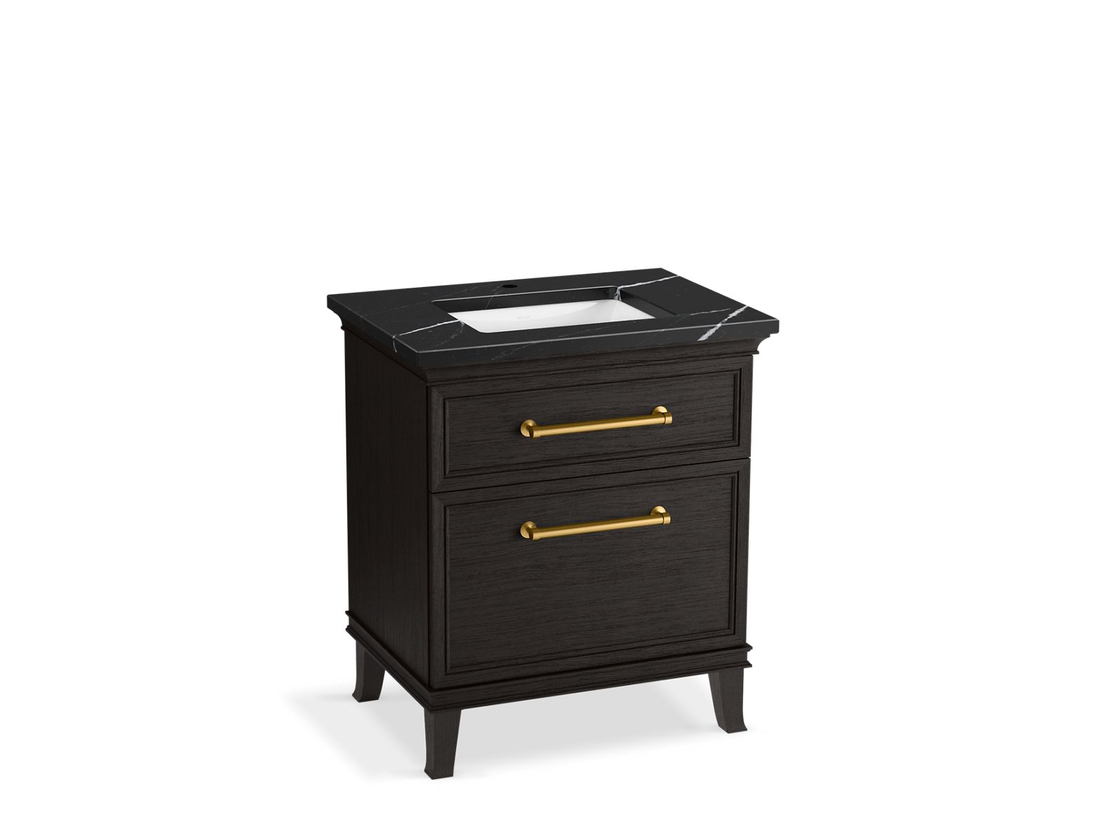 KOHLER K-CM29480-BD2-BEB 30" bathroom vanity cabinet with sink and quartz top  -  Carbon Oak