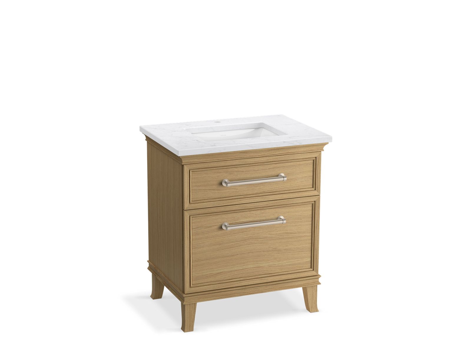 KOHLER K-CM29480-BD2-KTN 30" bathroom vanity cabinet with sink and quartz top  -  Light Oak
