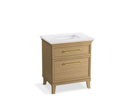 KOHLER K-CM29480-BD2-KTB 30" bathroom vanity cabinet with sink and quartz top  -  Light Oak
