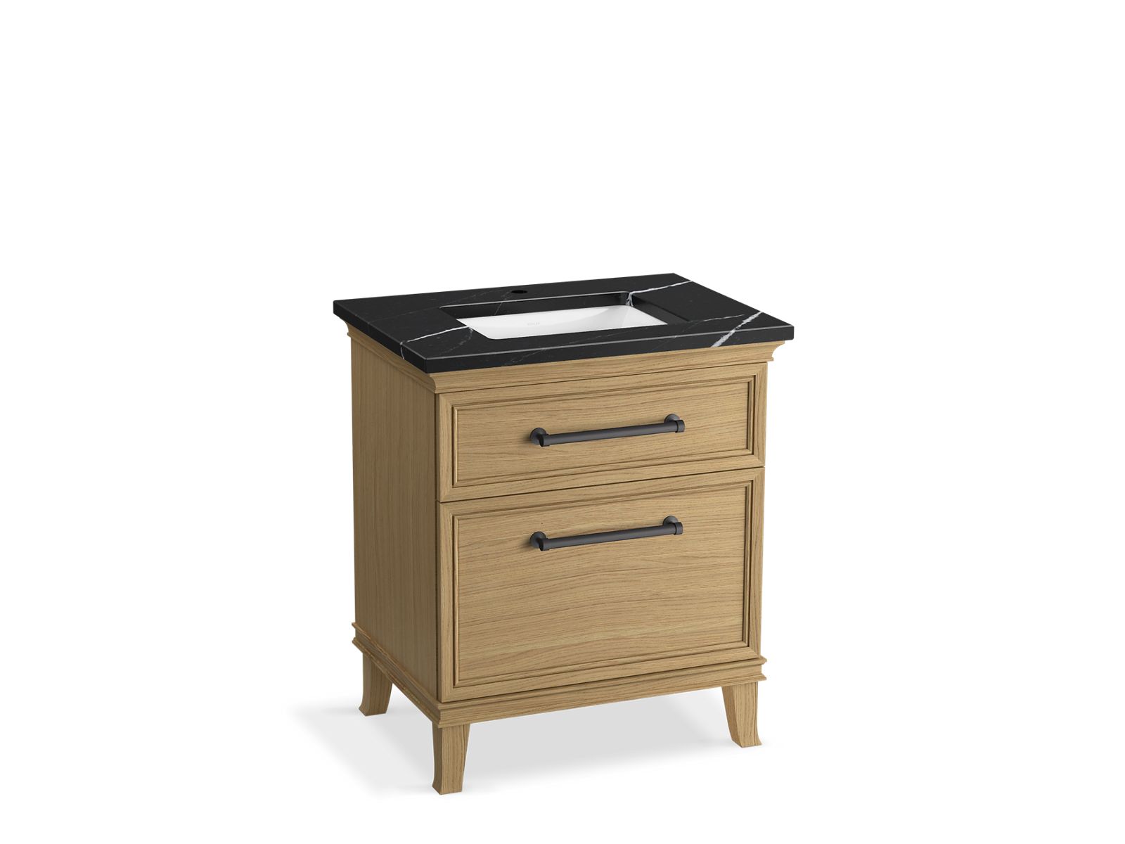 KOHLER K-CM29480-BD2-KML 30" bathroom vanity cabinet with sink and quartz top  -  Light Oak
