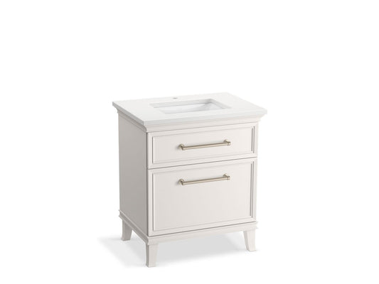 KOHLER K-CM29480-BD2-AWN 30" bathroom vanity cabinet with sink and quartz top  -  Linen White