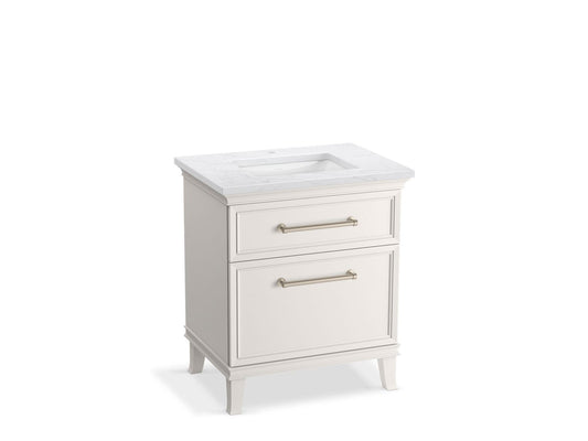 KOHLER K-CM29480-BD2-ATN 30" bathroom vanity cabinet with sink and quartz top  -  Linen White