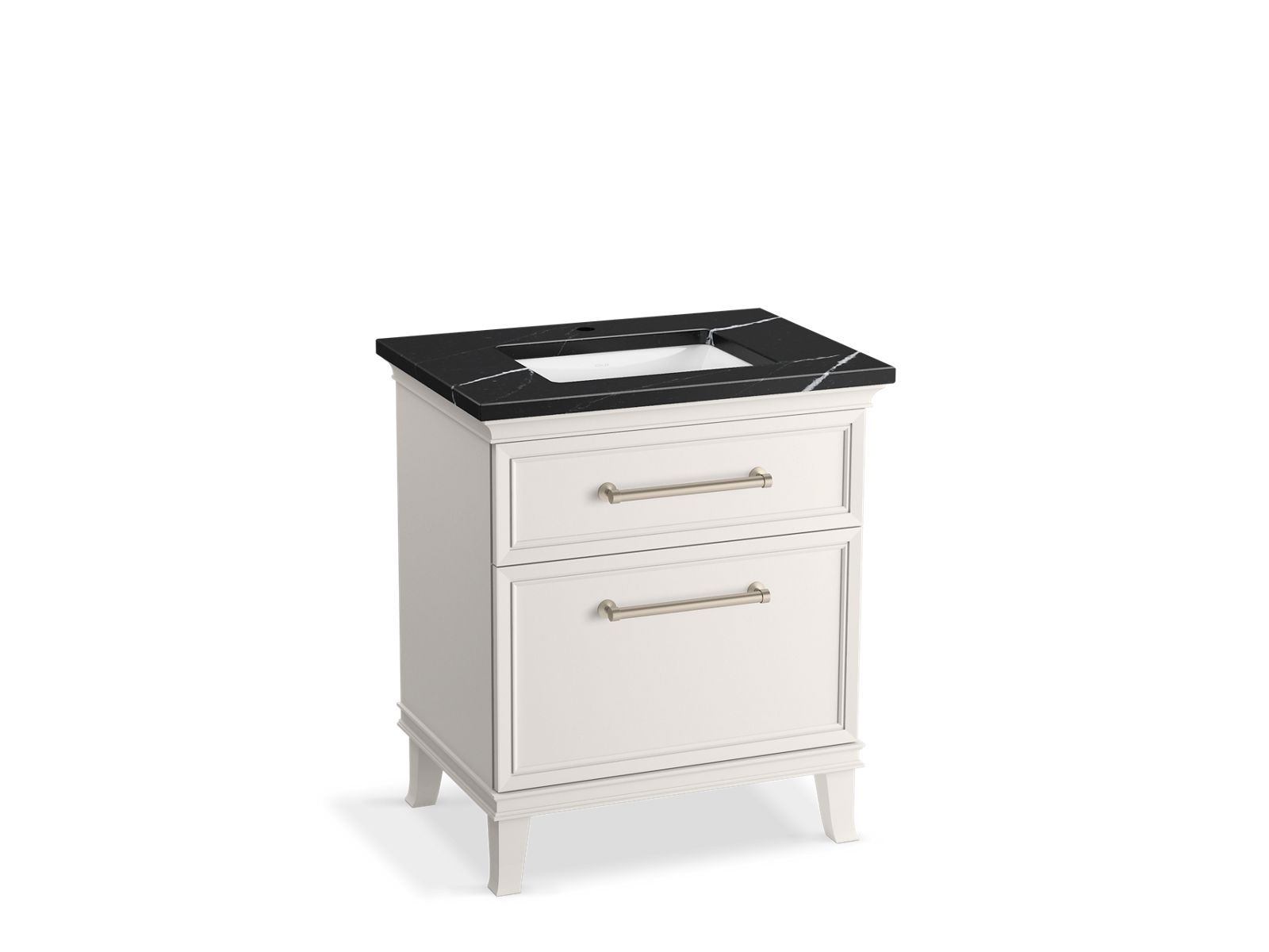 KOHLER K-CM29480-BD2-AEN 30" bathroom vanity cabinet with sink and quartz top  -  Linen White