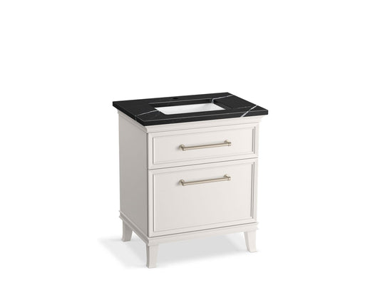KOHLER K-CM29480-BD2-AEN 30" bathroom vanity cabinet with sink and quartz top  -  Linen White