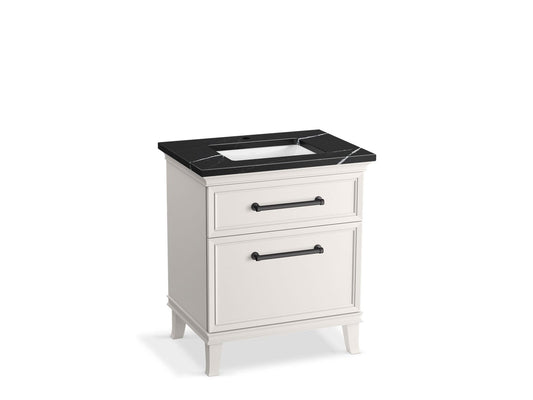 KOHLER K-CM29480-BD2-AEL 30" bathroom vanity cabinet with sink and quartz top  -  Linen White