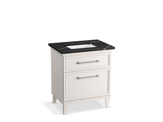 KOHLER K-CM29480-BD2-AEC 30" bathroom vanity cabinet with sink and quartz top  -  Linen White
