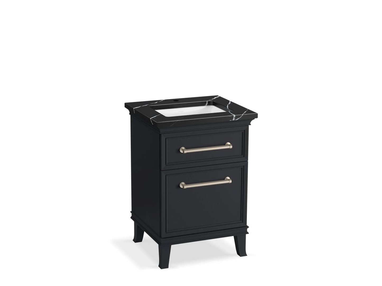 KOHLER K-CM29469-BD1-XEN 24" bathroom vanity cabinet with sink and quartz top  -  Slate Grey