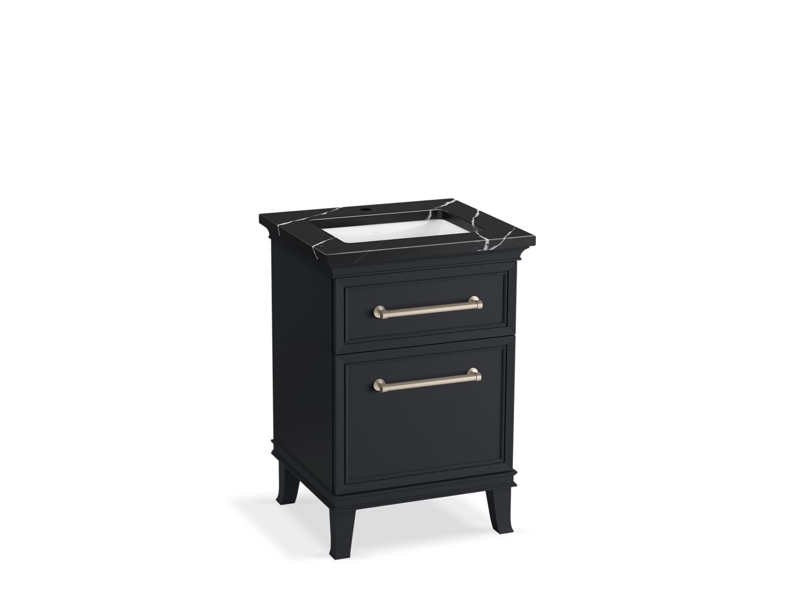 KOHLER K-CM29469-BD1-XEN 24" bathroom vanity cabinet with sink and quartz top  -  Slate Grey