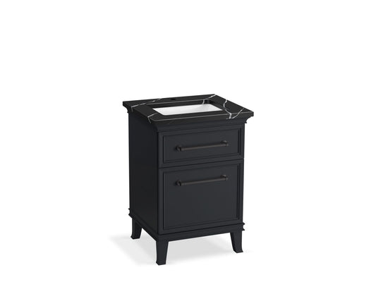 KOHLER K-CM29469-BD1-XEL 24" bathroom vanity cabinet with sink and quartz top  -  Slate Grey