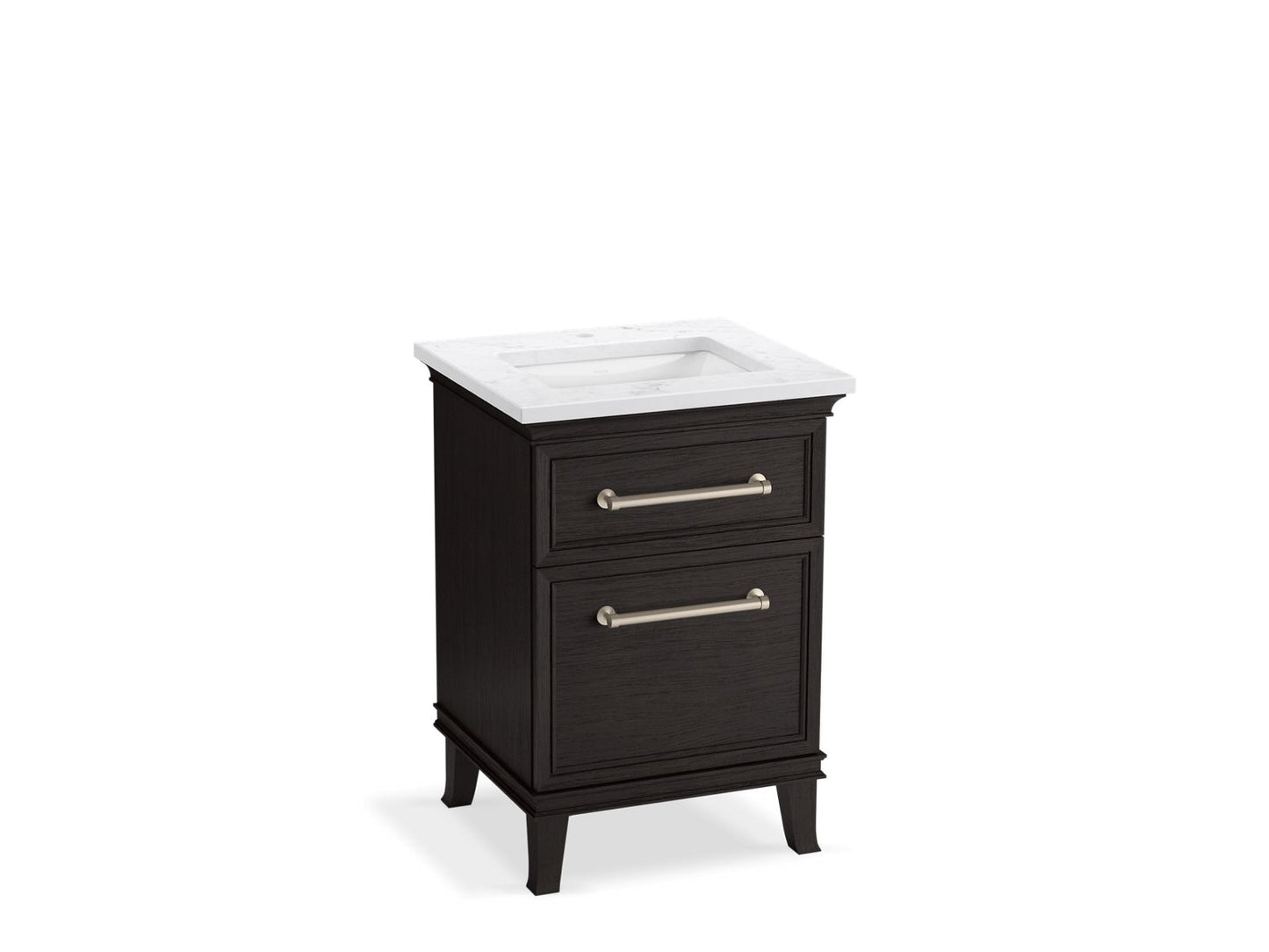 KOHLER K-CM29469-BD1-WTN 24" bathroom vanity cabinet with sink and quartz top  -  Carbon Oak