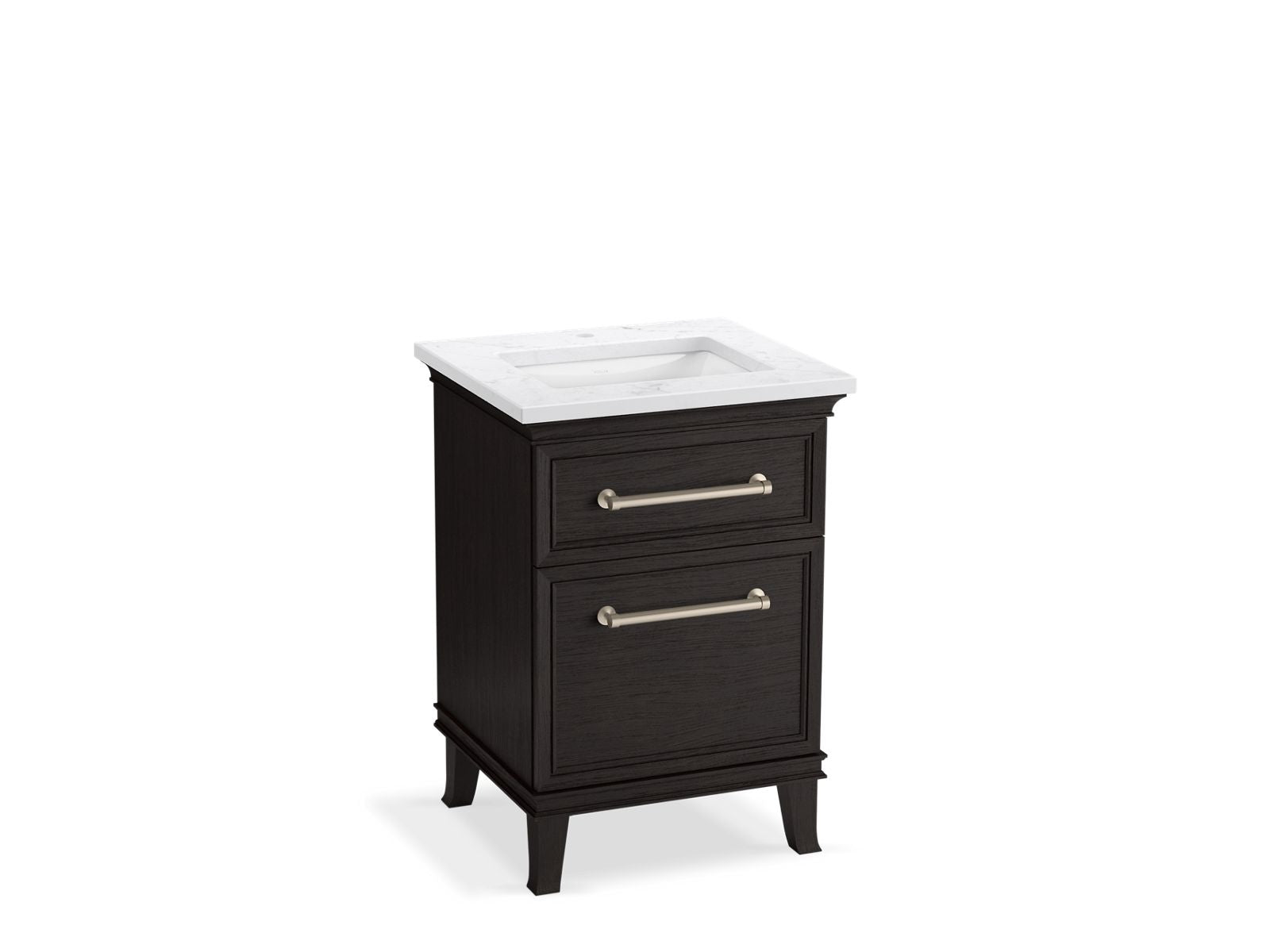 KOHLER K-CM29469-BD1-WTN 24" bathroom vanity cabinet with sink and quartz top  -  Carbon Oak