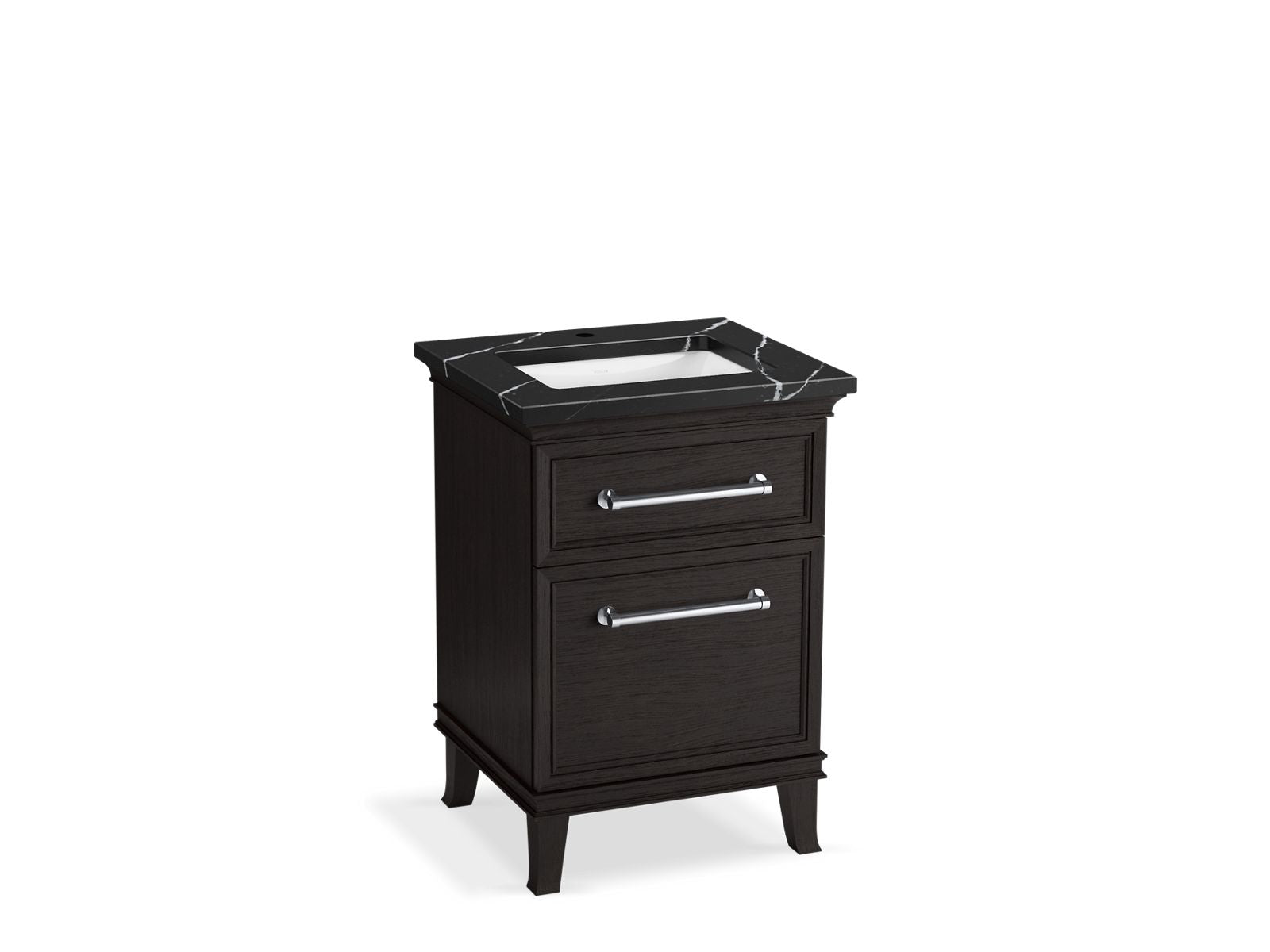 KOHLER K-CM29469-BD1-WEC 24" bathroom vanity cabinet with sink and quartz top  -  Carbon Oak