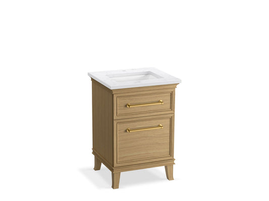 KOHLER K-CM29469-BD1-KTB 24" bathroom vanity cabinet with sink and quartz top  -  Light Oak