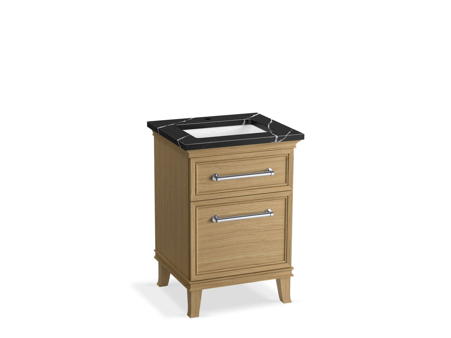 KOHLER K-CM29469-BD1-KMC 24" bathroom vanity cabinet with sink and quartz top  -  Light Oak