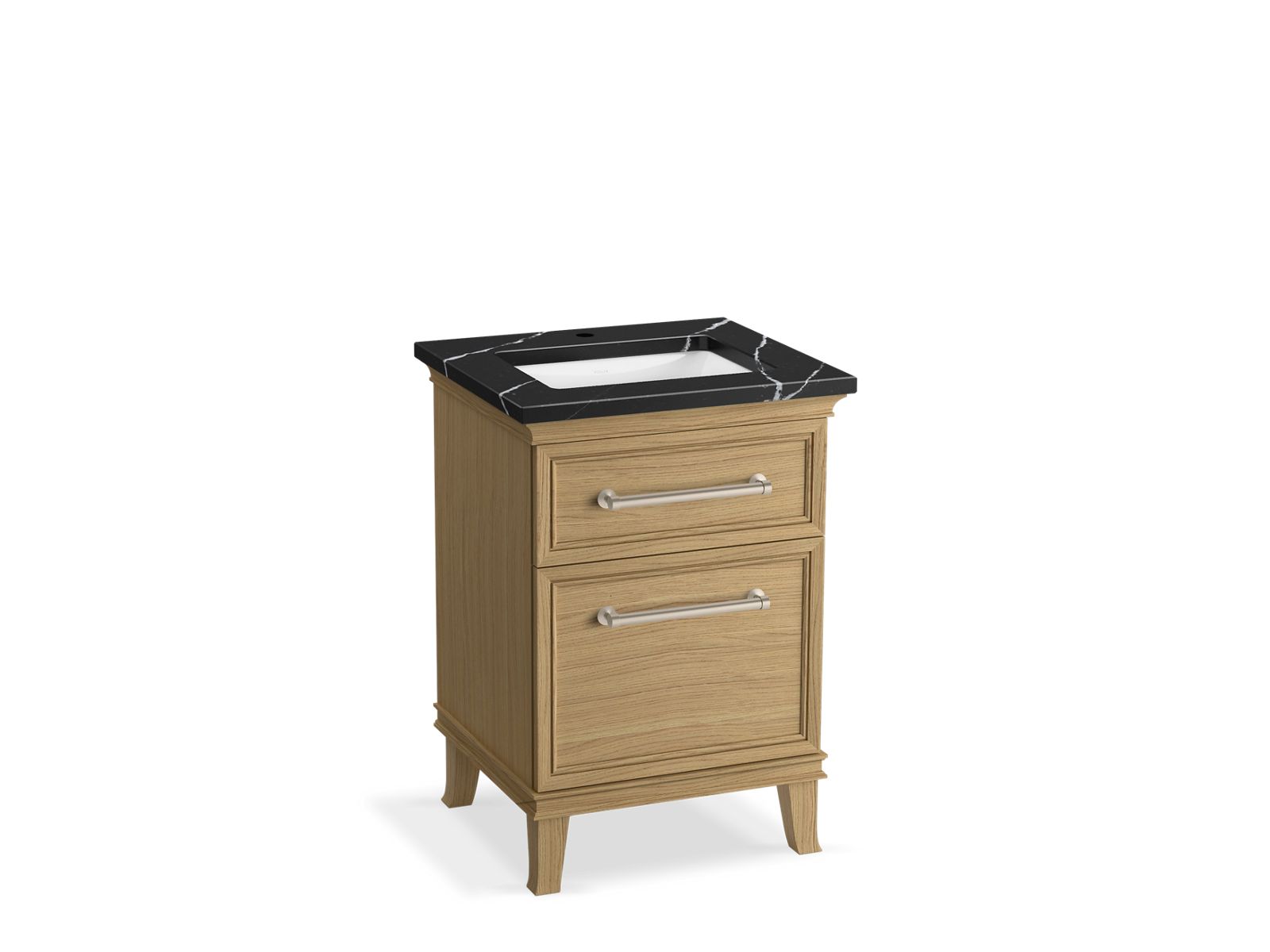 KOHLER K-CM29469-BD1-KEN 24" bathroom vanity cabinet with sink and quartz top  -  Light Oak