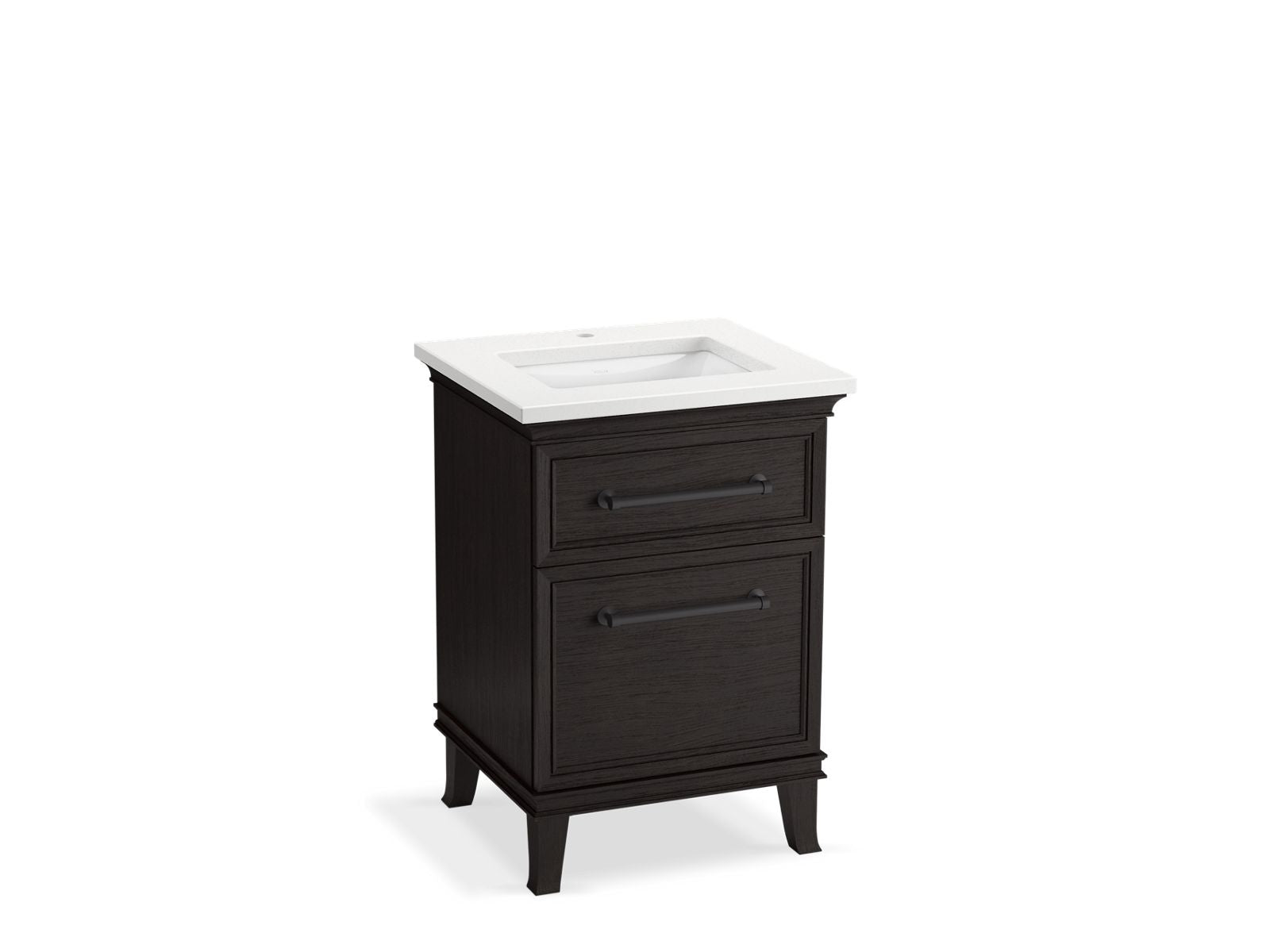 KOHLER K-CM29469-BD1-BWL 24" bathroom vanity cabinet with sink and quartz top  -  Carbon Oak