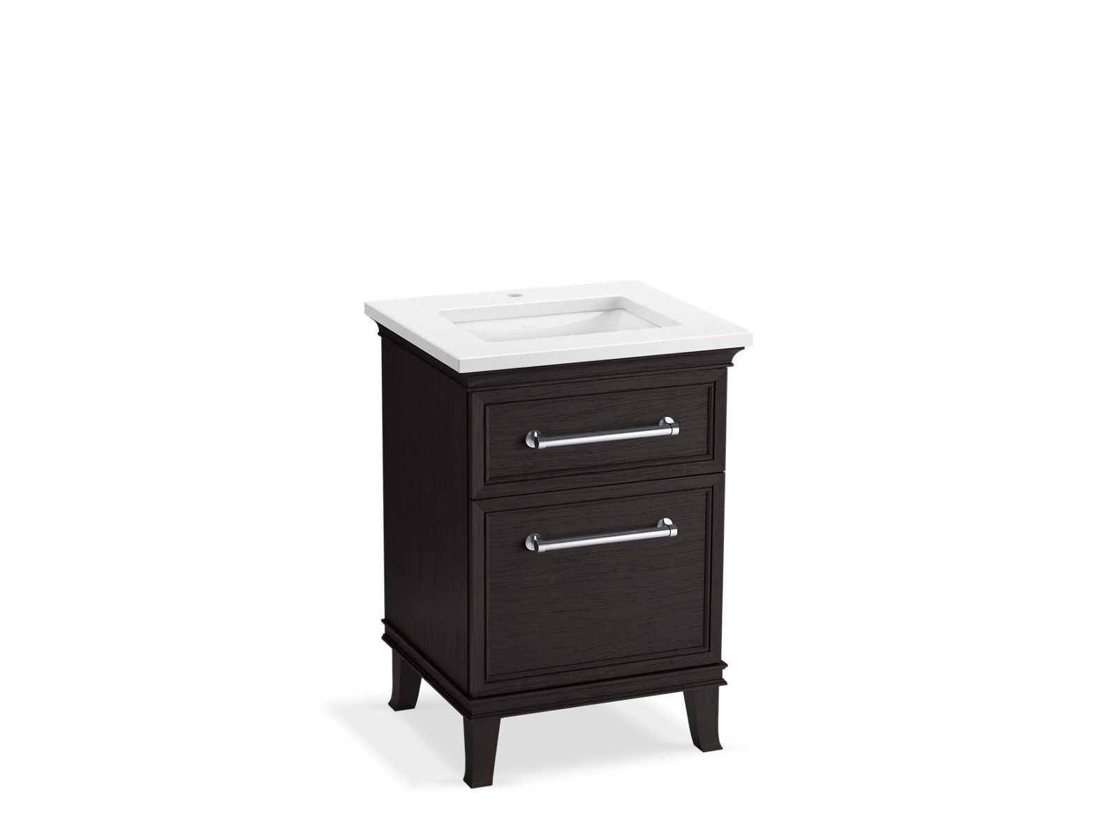 KOHLER K-CM29469-BD1-BWC 24" bathroom vanity cabinet with sink and quartz top  -  Carbon Oak