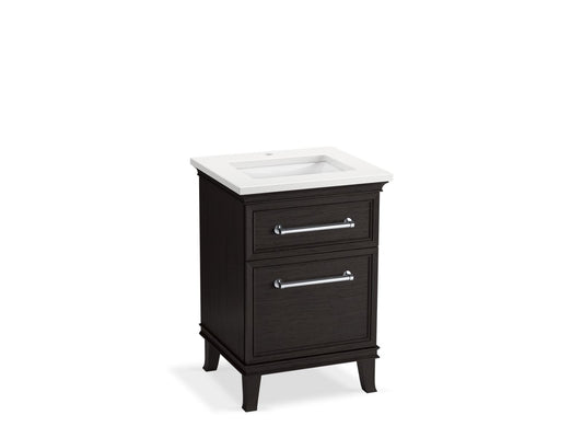 KOHLER K-CM29469-BD1-BWC 24" bathroom vanity cabinet with sink and quartz top  -  Carbon Oak