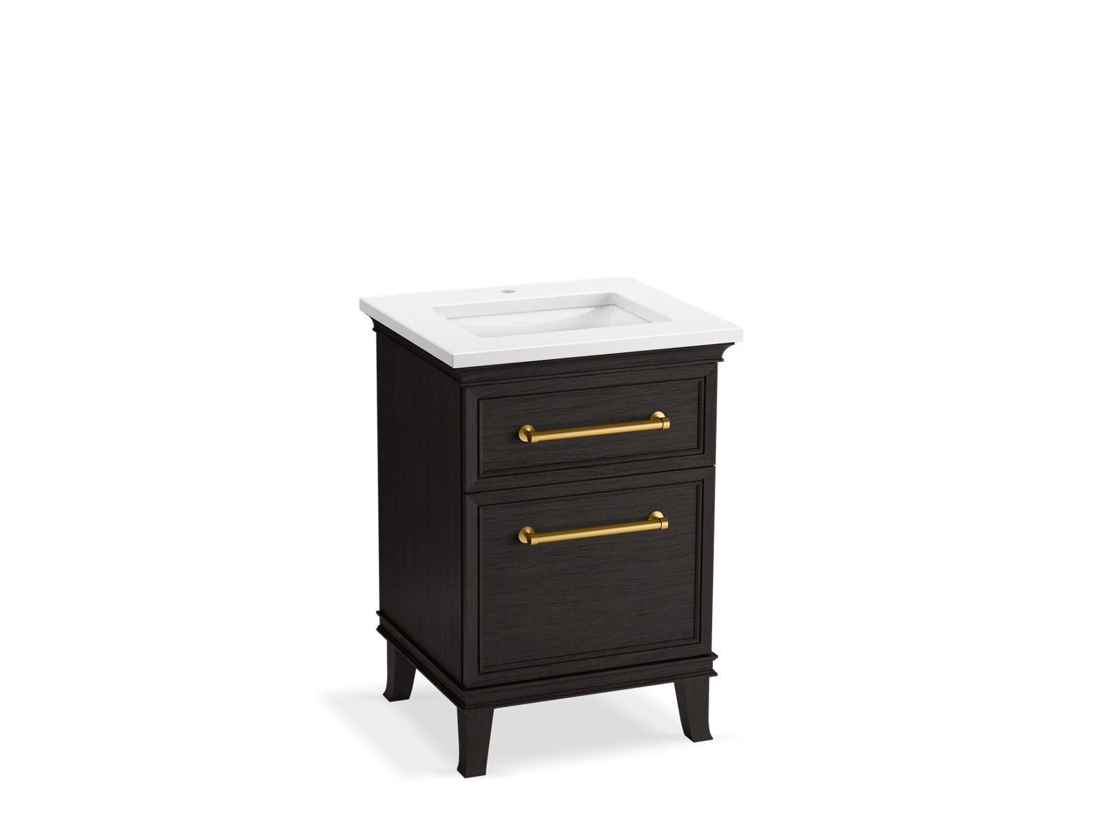 KOHLER K-CM29469-BD1-BWB 24" bathroom vanity cabinet with sink and quartz top  -  Carbon Oak
