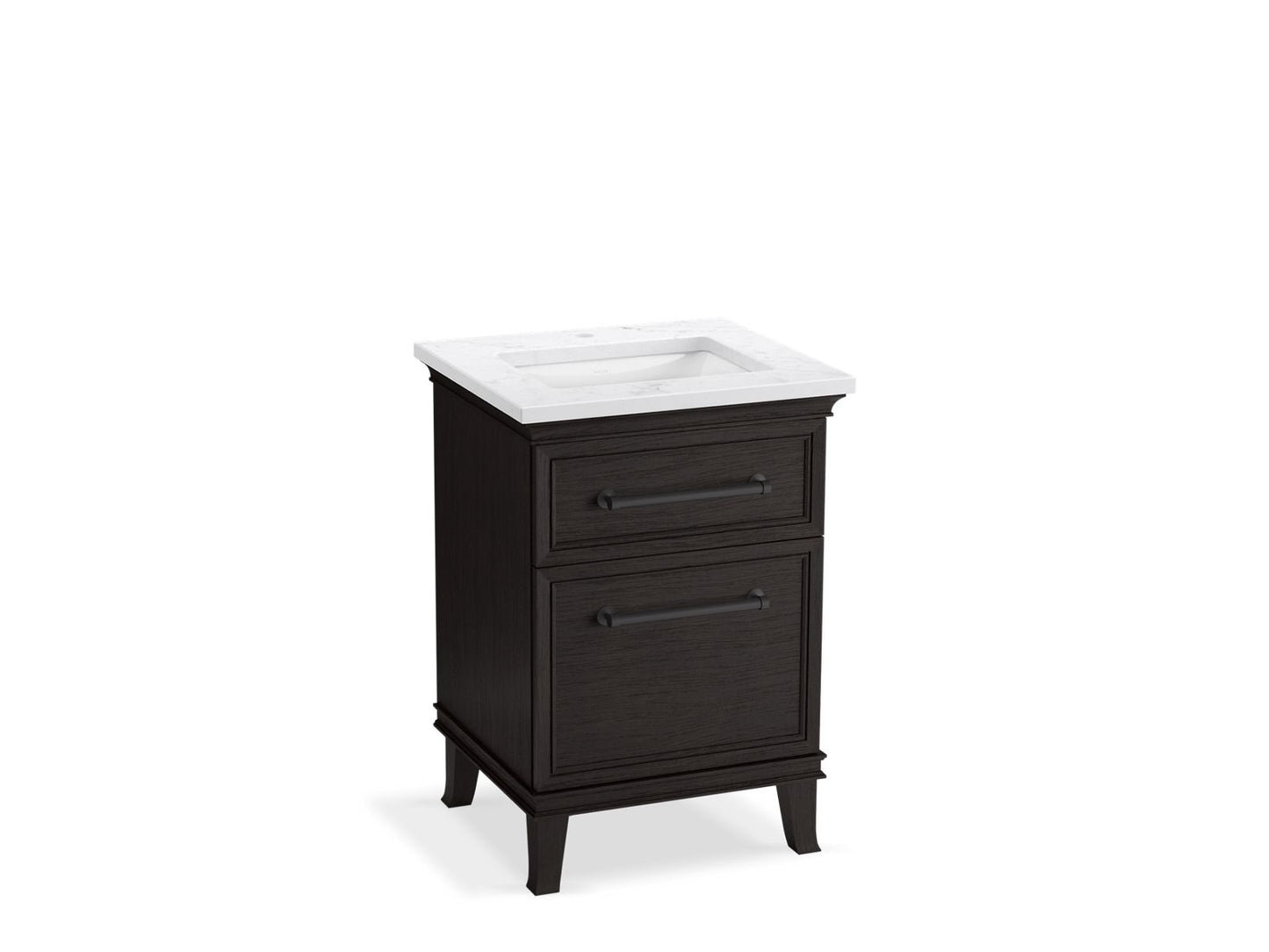 KOHLER K-CM29469-BD1-BTL 24" bathroom vanity cabinet with sink and quartz top  -  Carbon Oak