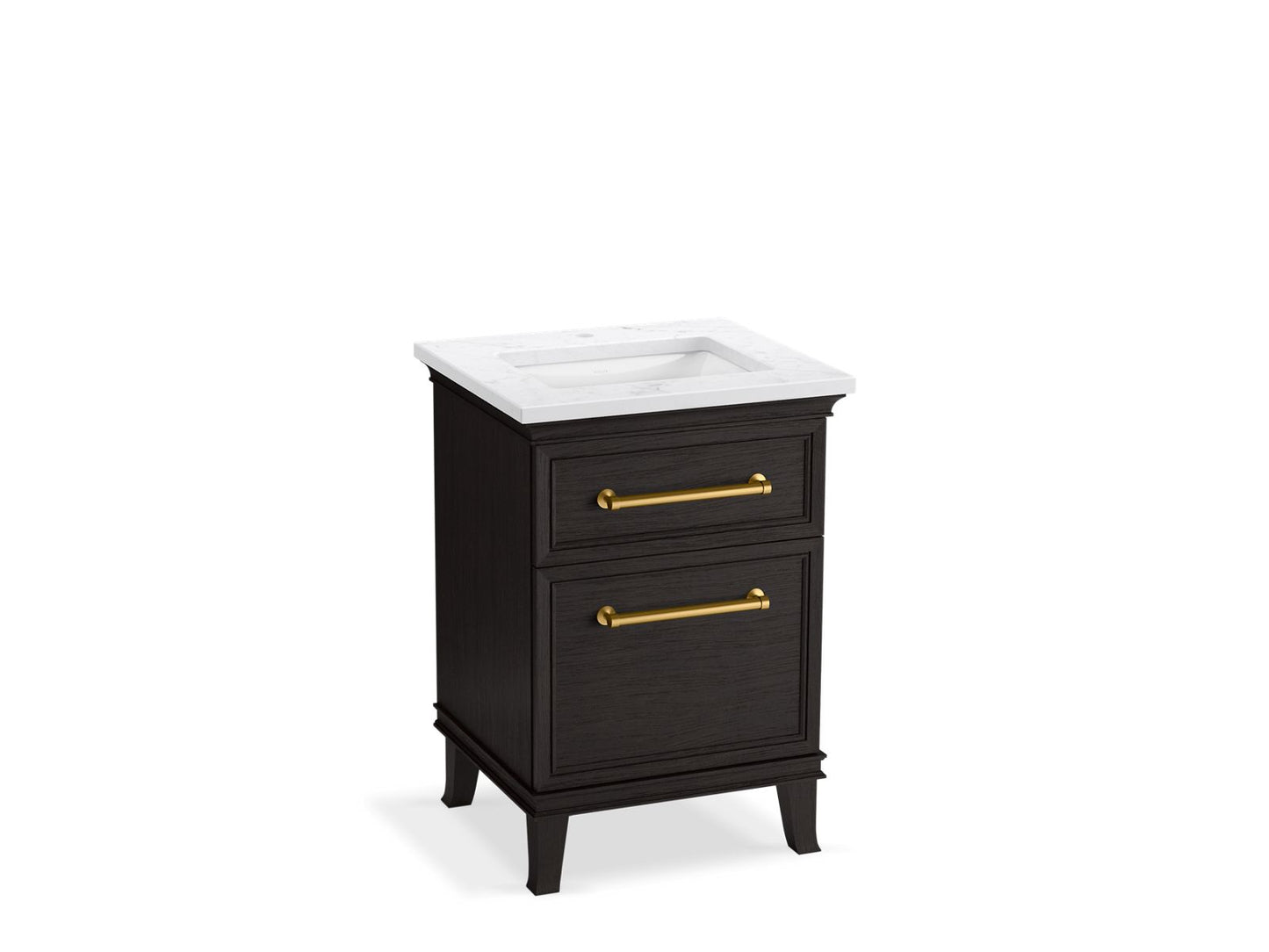 KOHLER K-CM29469-BD1-BTB 24" bathroom vanity cabinet with sink and quartz top  -  Carbon Oak