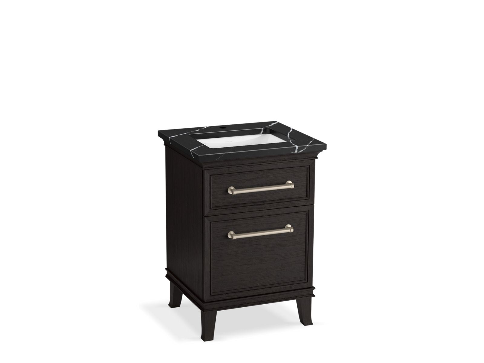 KOHLER K-CM29469-BD1-BEN 24" bathroom vanity cabinet with sink and quartz top  -  Carbon Oak
