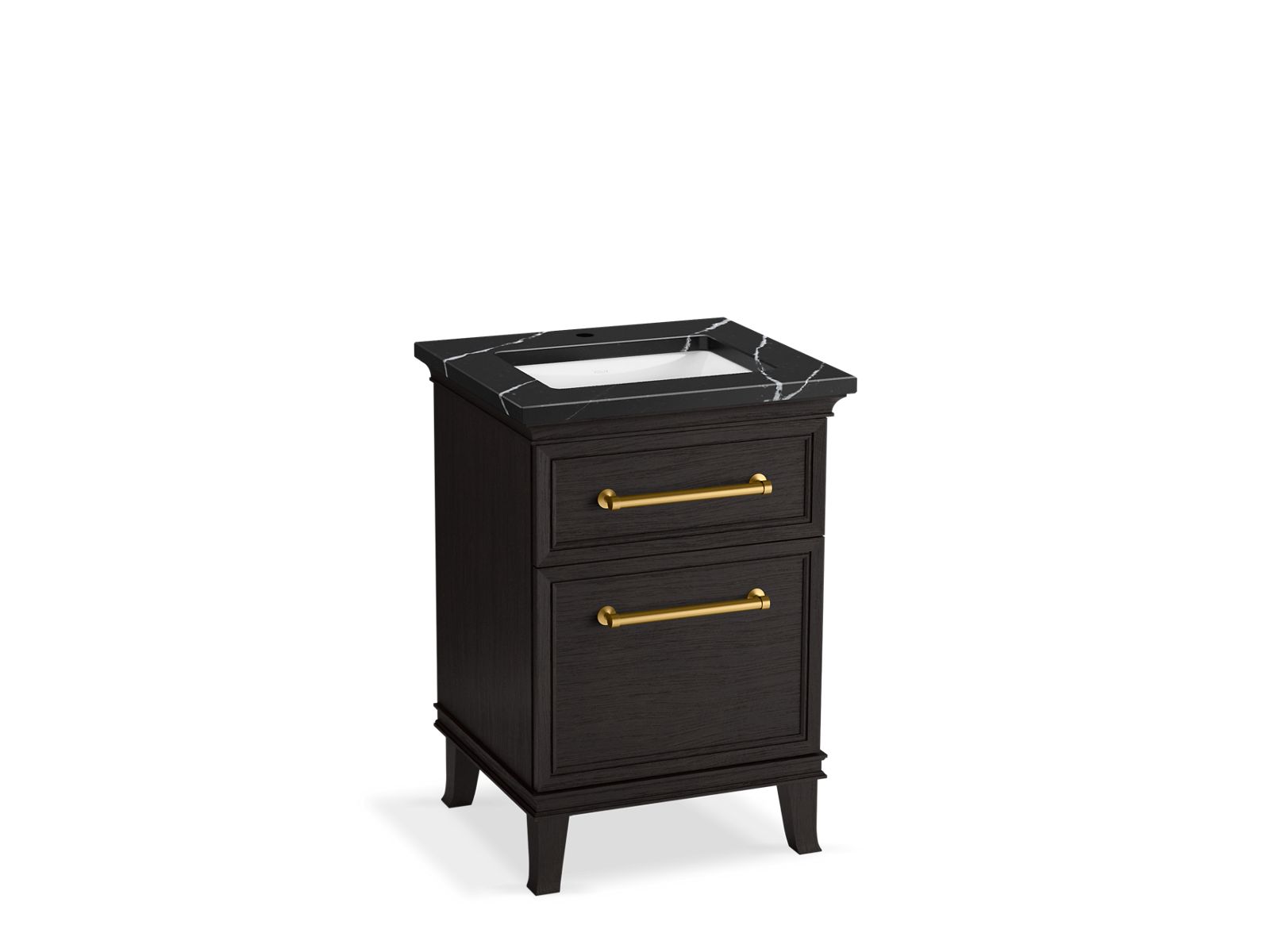 KOHLER K-CM29469-BD1-BEB 24" bathroom vanity cabinet with sink and quartz top  -  Carbon Oak