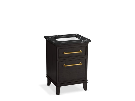KOHLER K-CM29469-BD1-BEB 24" bathroom vanity cabinet with sink and quartz top  -  Carbon Oak