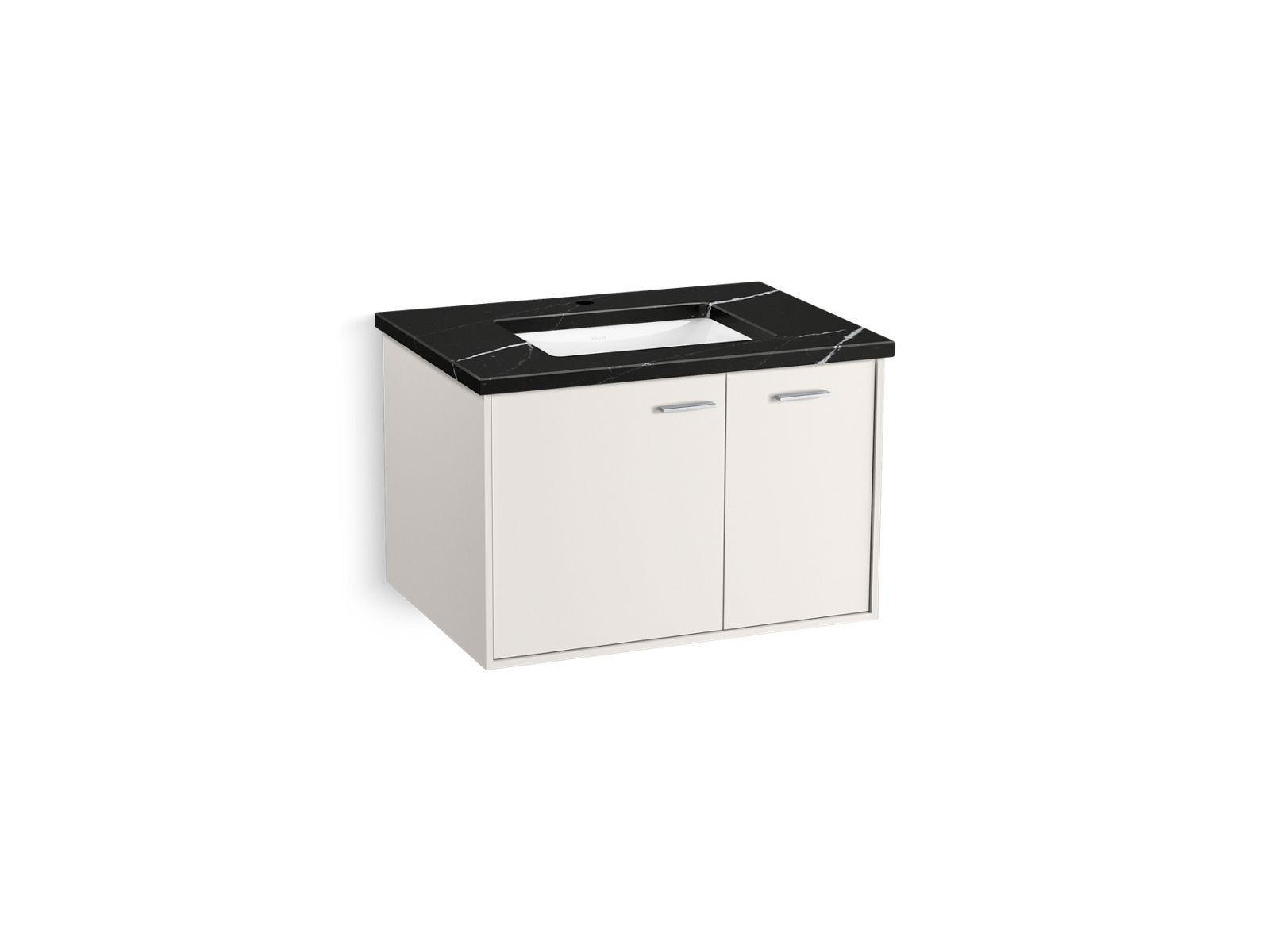 KOHLER K-CM99541-BD13-AE1 Jute 30" wall-hung bathroom vanity cabinet with sink and quartz top - Linen White