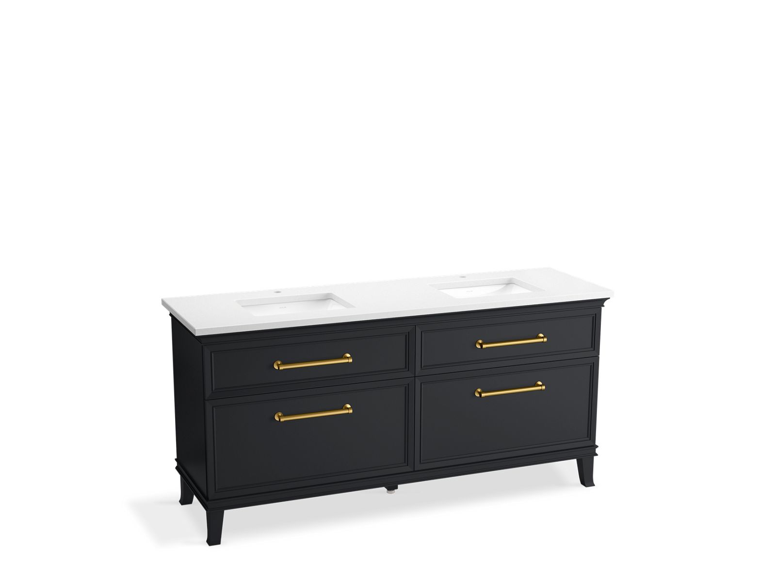 KOHLER K-CM29482-BD6-XWB 72" bathroom vanity cabinet with sinks and quartz top  -  Slate Grey