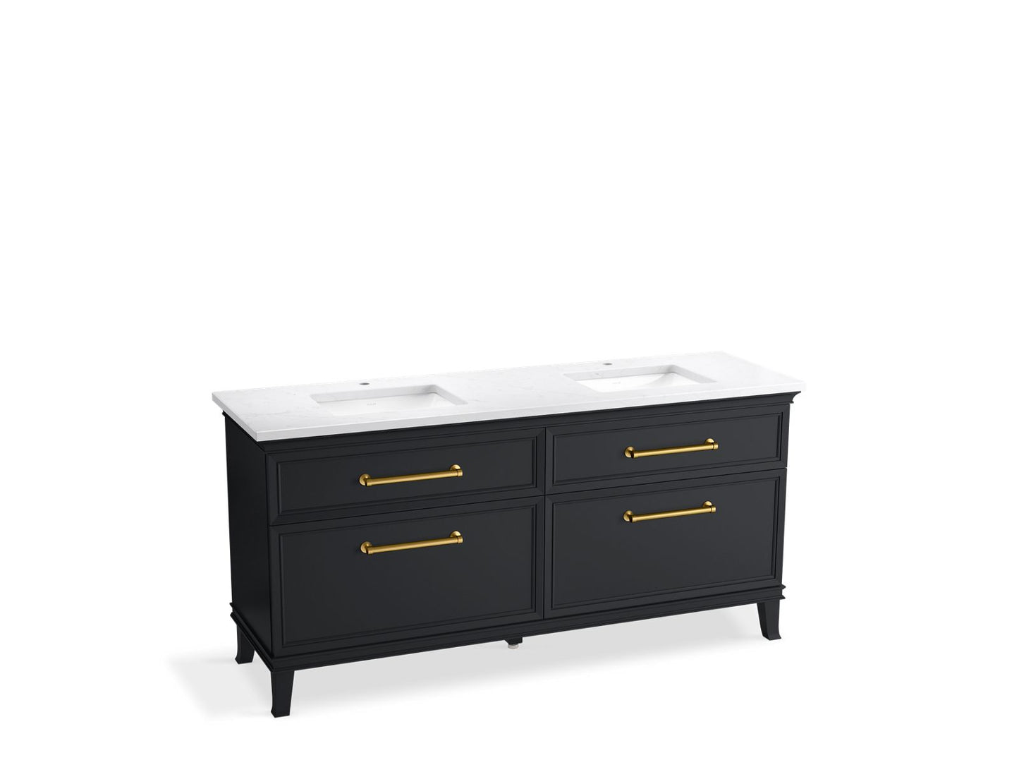 KOHLER K-CM29482-BD6-XTB 72" bathroom vanity cabinet with sinks and quartz top  -  Slate Grey