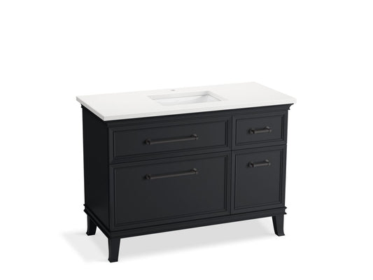 KOHLER K-CM29481-BD4-XWL 48" bathroom vanity cabinet with sink and quartz top  -  Slate Grey