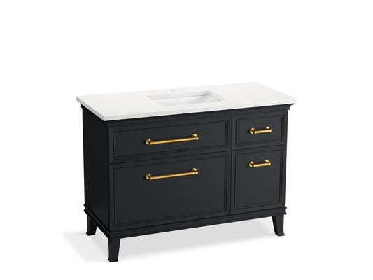 KOHLER K-CM29481-BD4-XWB 48" bathroom vanity cabinet with sink and quartz top  -  Slate Grey