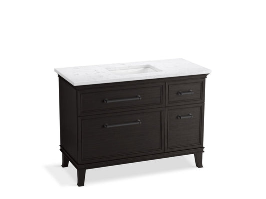 KOHLER K-CM29481-BD4-BTL 48" bathroom vanity cabinet with sink and quartz top  -  Carbon Oak