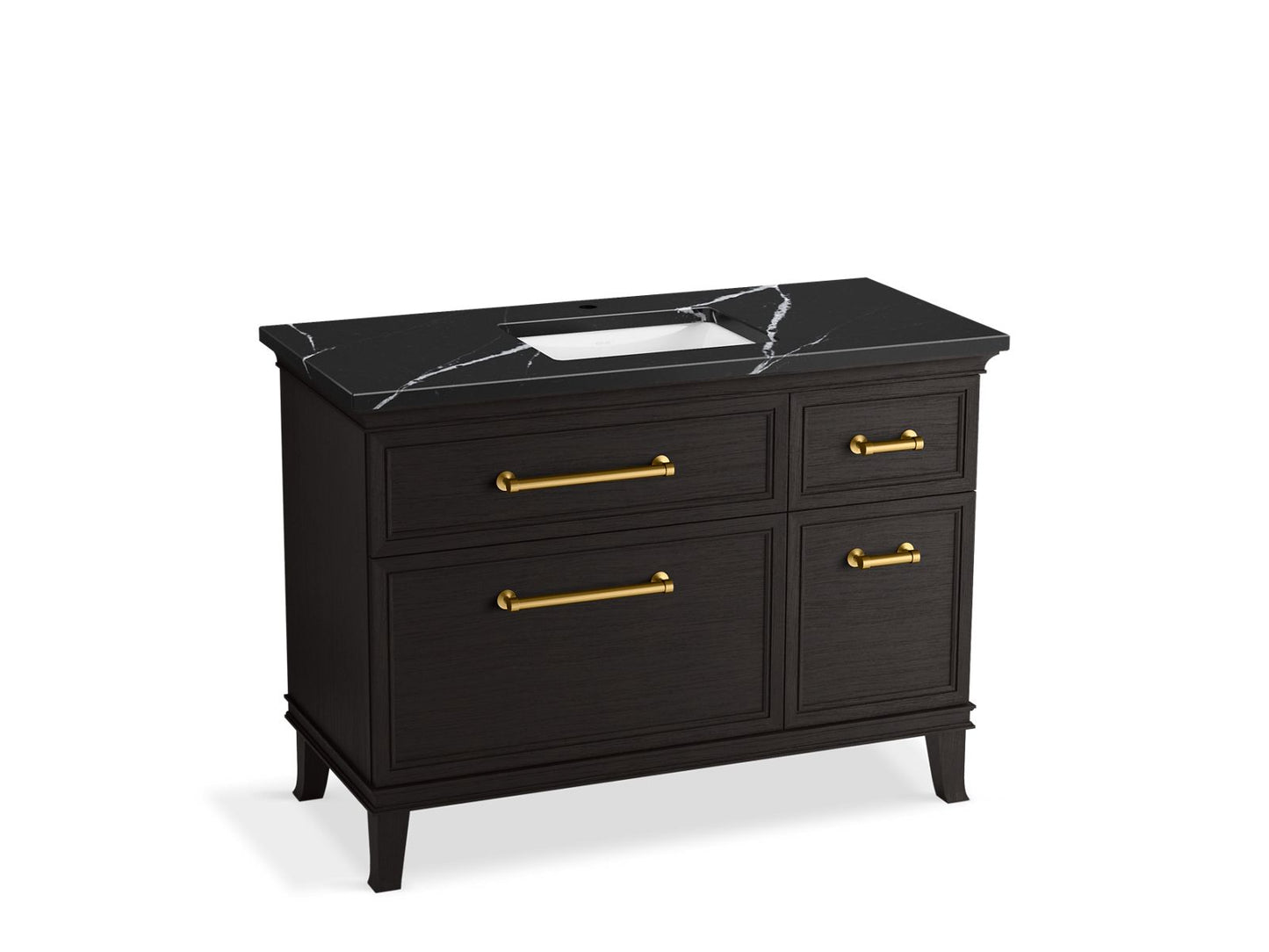 KOHLER K-CM29481-BD4-BEB 48" bathroom vanity cabinet with sink and quartz top  -  Carbon Oak