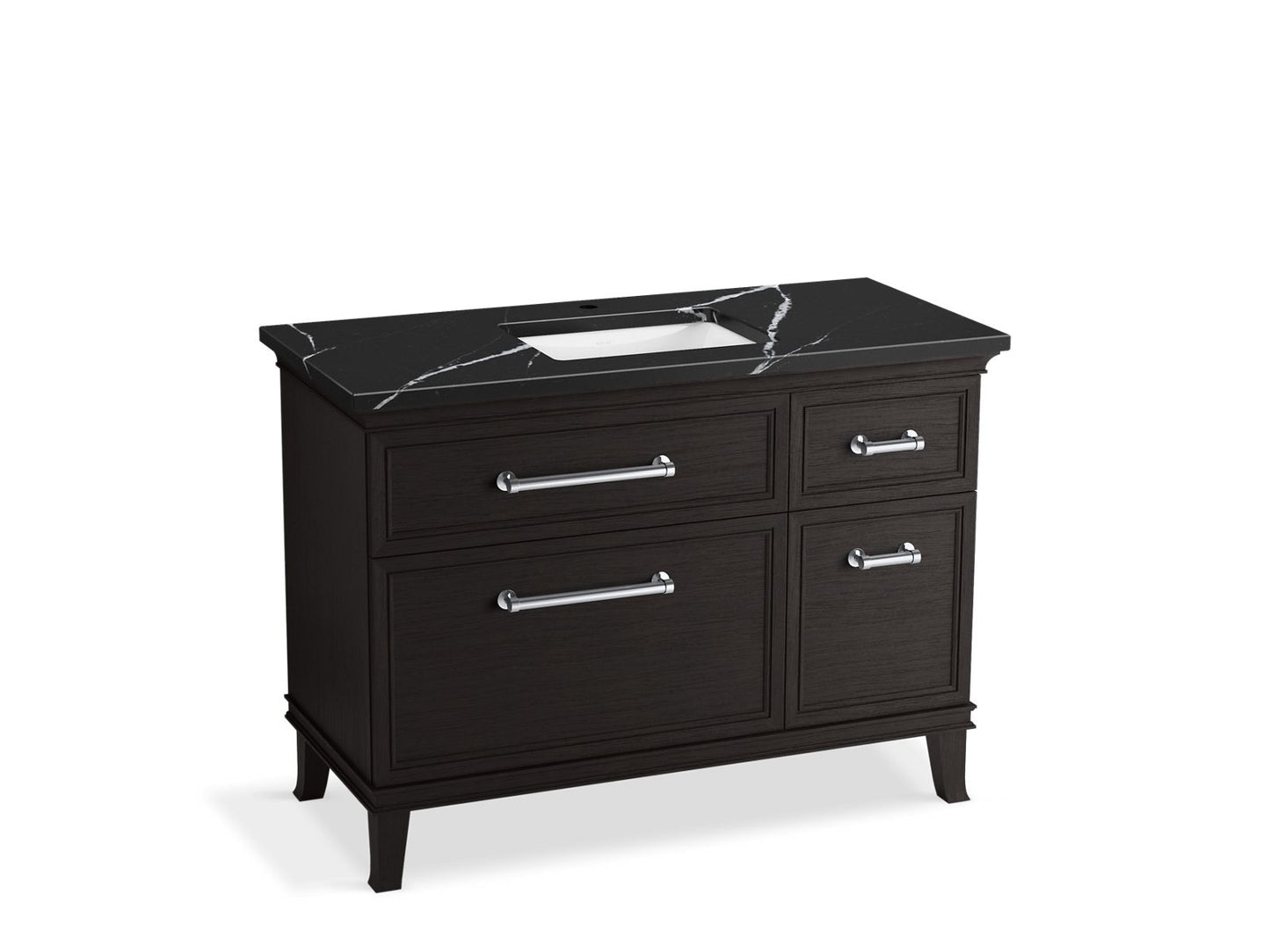 KOHLER K-CM29481-BD4-WEC 48" bathroom vanity cabinet with sink and quartz top  -  Carbon Oak