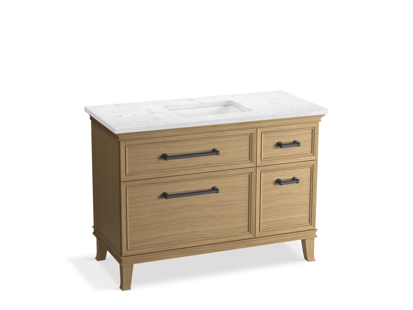 KOHLER K-CM29481-BD4-KTL 48" bathroom vanity cabinet with sink and quartz top  -  Light Oak