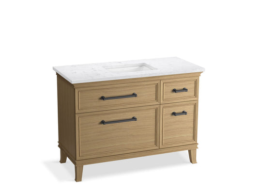 KOHLER K-CM29481-BD4-KTL 48" bathroom vanity cabinet with sink and quartz top  -  Light Oak