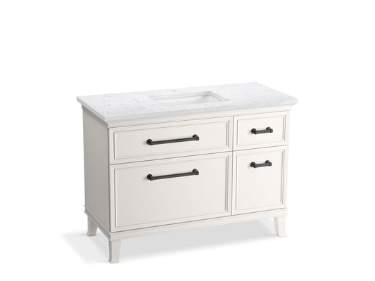 KOHLER K-CM29481-BD4-ATL 48" bathroom vanity cabinet with sink and quartz top  -  Linen White