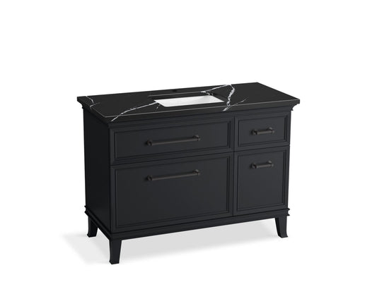 KOHLER K-CM29481-BD4-XEL 48" bathroom vanity cabinet with sink and quartz top  -  Slate Grey