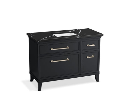 KOHLER K-CM29481-BD4-XEN 48" bathroom vanity cabinet with sink and quartz top  -  Slate Grey