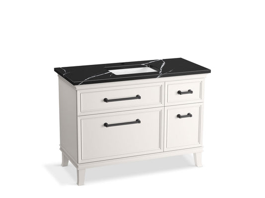 KOHLER K-CM29481-BD4-AEL 48" bathroom vanity cabinet with sink and quartz top  -  Linen White